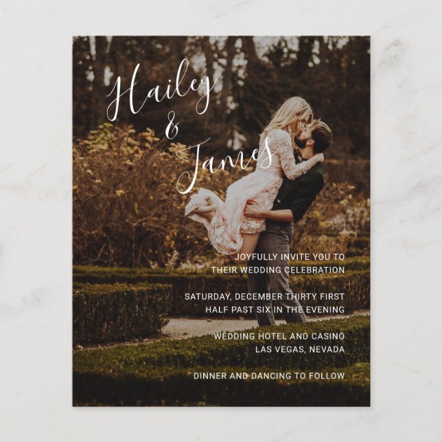 Faire-part de mariage élégant et moderne avec phot (Devant)