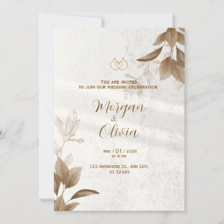 Faire-part de mariage élégant et neutre avec annea