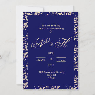 Faire-part de mariage élégant et romantique