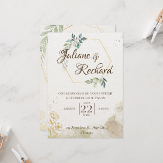 Faire-part de Mariage Élégant et Romantique Intemp