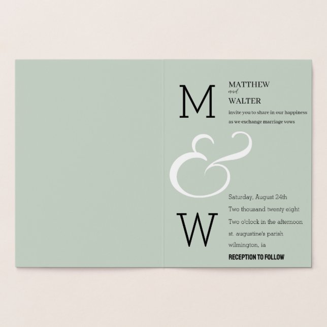 Faire-part de mariage élégant et romantique Modern (Intérieur)