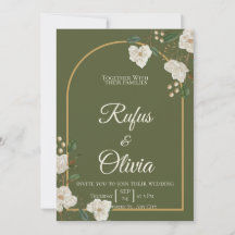 Faire-part de mariage Elégant et Verdure | Vert ol