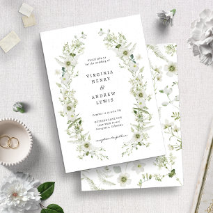 Faire-part de mariage élégant et vintage avec feui