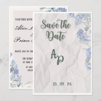Faire-part de mariage élégant floral modifiable