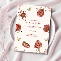 Faire-part de mariage élégant floral rose tendre 