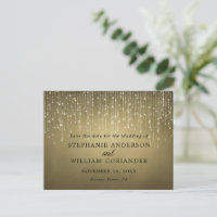 Faire-Part de Mariage Élégant Guirlande de Lumineu