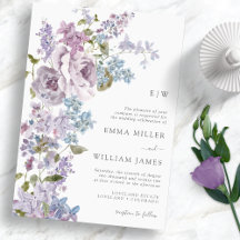 Faire-part de mariage élégant lilas