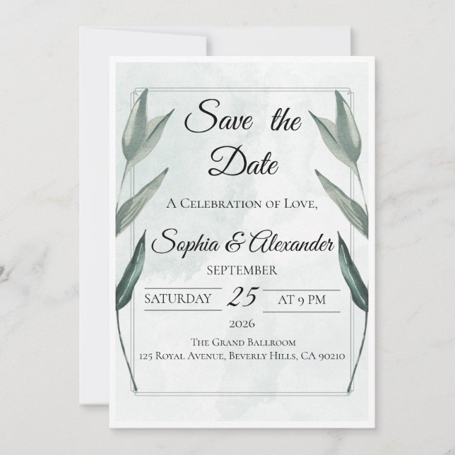 Faire-part de mariage Élégant Luxe pour annoncer l (Devant)