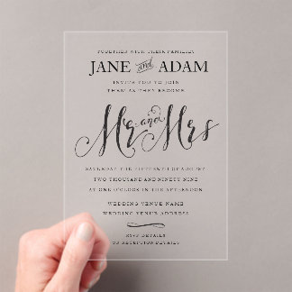 Faire-part de mariage élégant M. et Mme Typographi