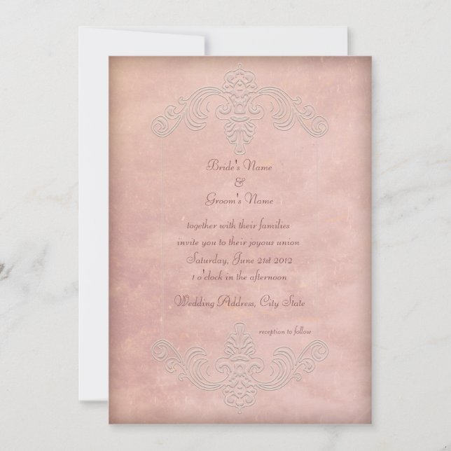 Faire-part de mariage élégant Mauve Rustique (Devant)