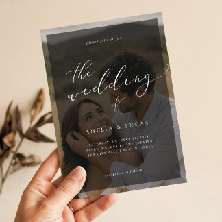 Faire-Part de Mariage Élégant Moderne avec Superpo