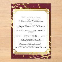 Faire-part de mariage élégant moderne couleur or d