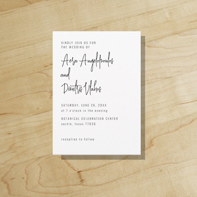 Faire-part de mariage élégant moderne simple et éc ("Everyday is abundantly beautiful." 
Sincerely Best Wishes from Lucky Design World)