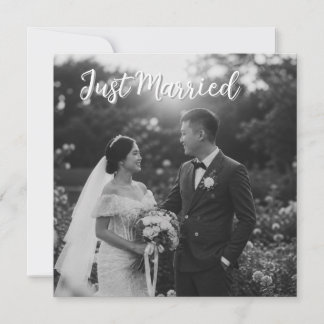 Faire-part de mariage élégant noir et blanc