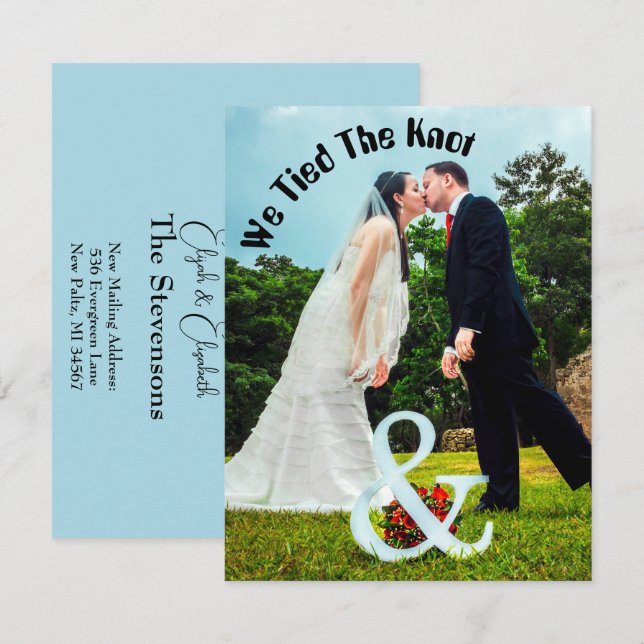 Faire-Part de Mariage Élégant Nous Nous Sommes Uni (Devant / Derrière)