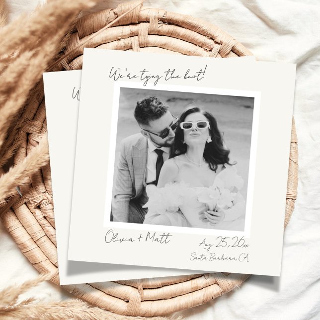 Faire-part de mariage élégant Polaroid (Elegant Polaroid Save the Date Wedding Invitation)