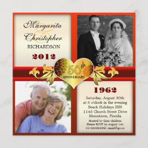 faire-part de mariage élégant pour les 50 ans de m