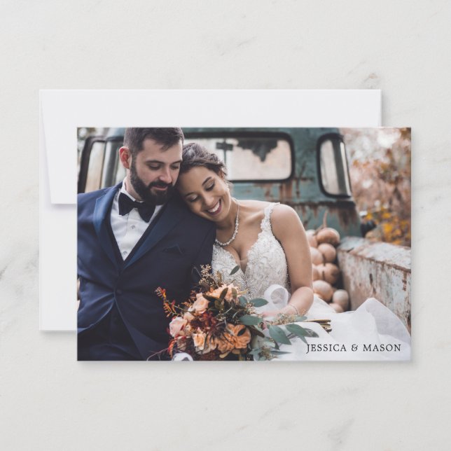 Faire-Part de Mariage Élégant pour Mariés en Fuite (Devant)