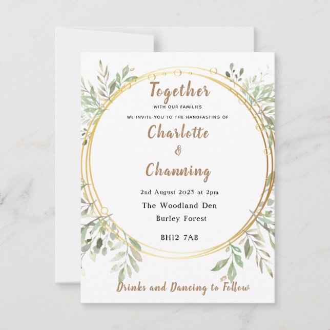 Faire-part de mariage | Élégant | RSVP | Handfasti (Devant)