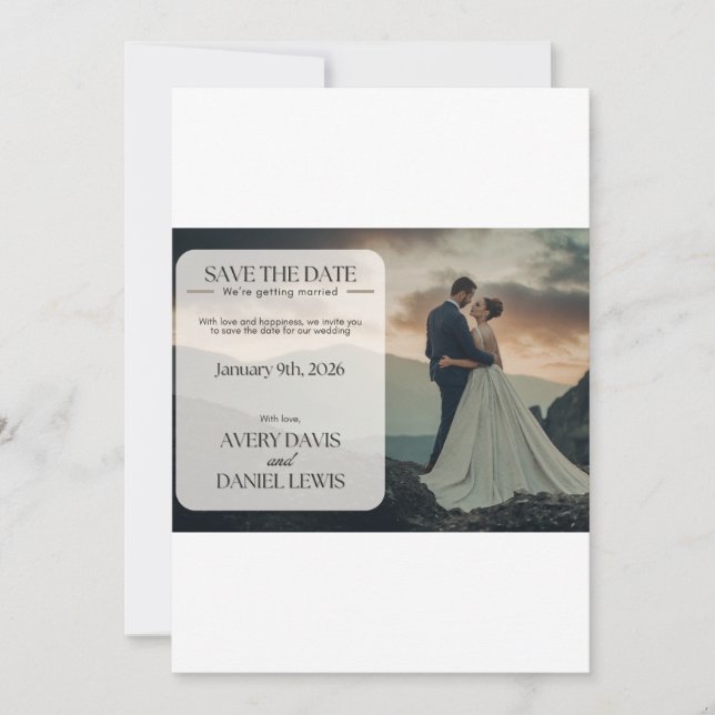 Faire-Part de Mariage Élégant sur Mesure (Devant)