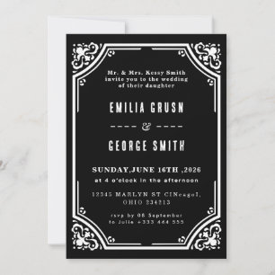 Faire-part de mariage élégant vintage