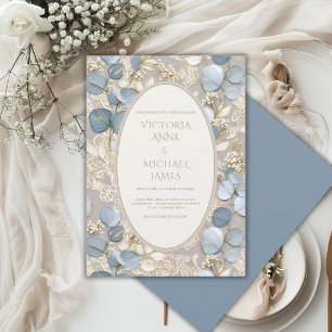 Faire-part de mariage élégant vintage Eucalyptus b
