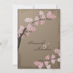 faire-part de mariage - Élégante floraison Brown d