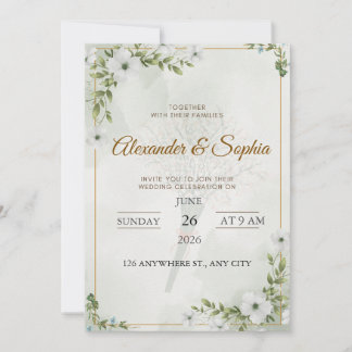 Faire-part de mariage Élégante Verdure