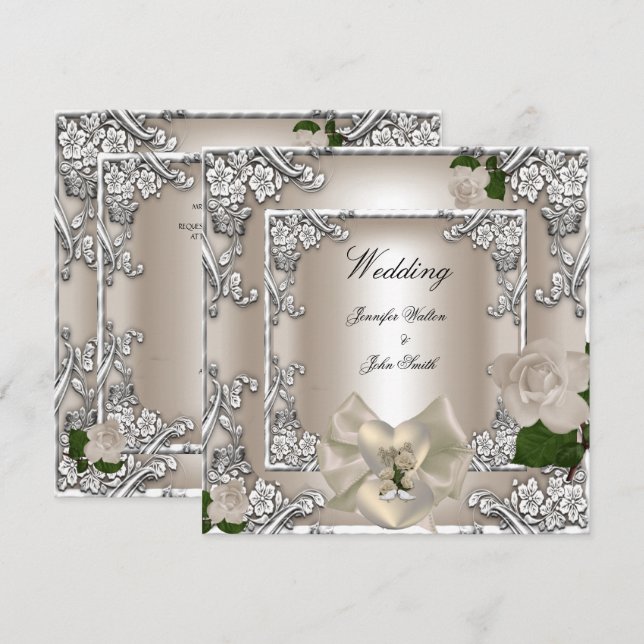 Faire-part de mariage élégants (Devant / Derrière)