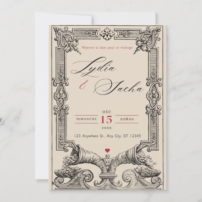 Faire-part de mariage élégants (Collection A6) (Devant)