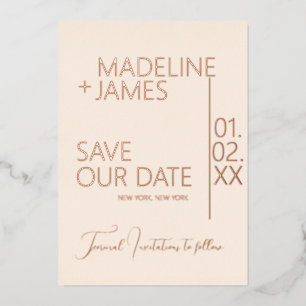Faire-part de mariage élégants Rose Gold Tan