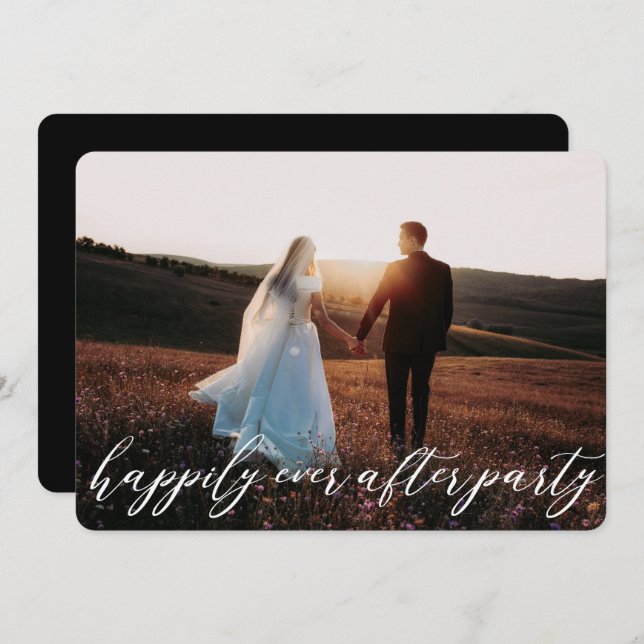 Faire-part de mariage élopé calligraphié moderne é (Devant / Derrière)