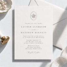 Faire-part de mariage emblème chêne gravé vintage