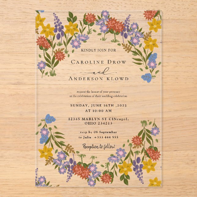 Faire-part de mariage en acrylique (Recto)