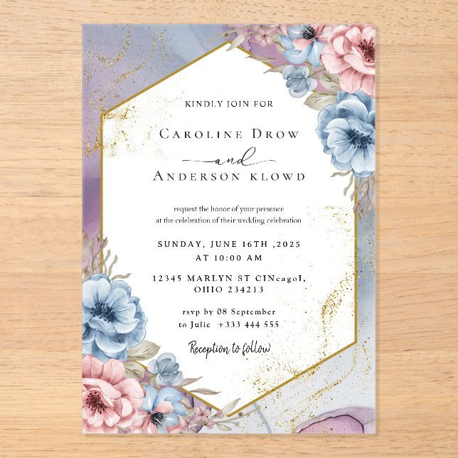 Faire-part de mariage en acrylique (Recto)