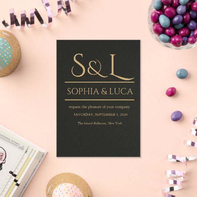 Faire-part de mariage en acrylique avec monogramme (Insitu (Célébration))