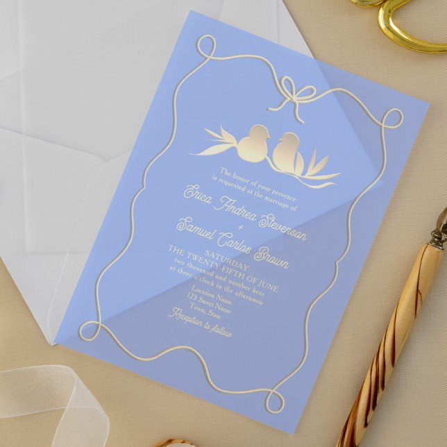 Faire-Part de Mariage en Acrylique Bleu à l'Arc De (Créateur téléchargé)