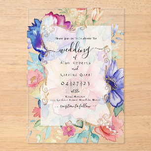 Faire-part de mariage en acrylique clair Bold Wild