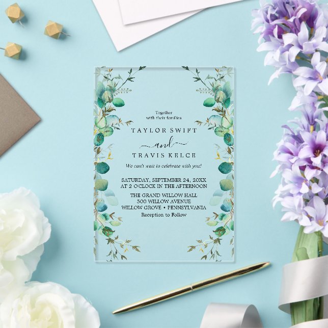 Faire-part de mariage en acrylique Emerald Woodlan (Insitu (Mariage))