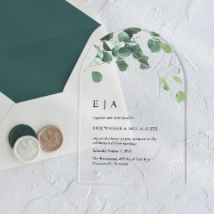 Faire-part de mariage en acrylique en forme d'arch