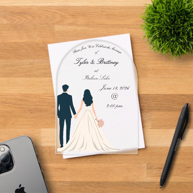 Faire-part de mariage en acrylique en forme d'arch (Insitu (Carte d'invitation))