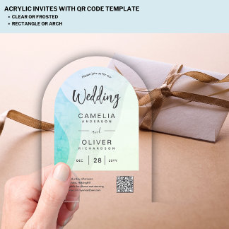 Faire-part de mariage en acrylique en verre de mer