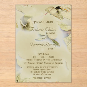 Faire-part de mariage en acrylique givré avec des