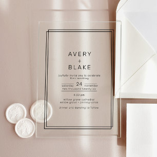 Faire-part de mariage en acrylique minimaliste mod