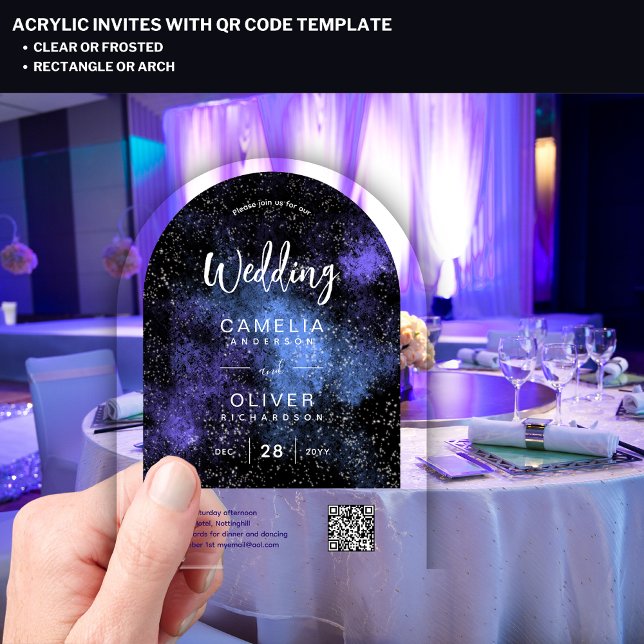 Faire-part de mariage en acrylique Nuit étoilée Ga (Créateur téléchargé)