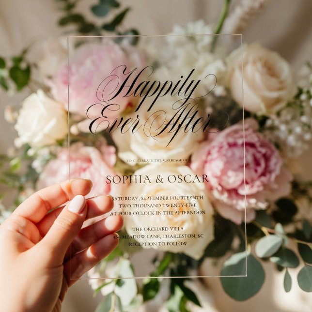 Faire-part de mariage en acrylique transparent de  (Créateur téléchargé)