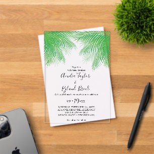Faire-part de mariage en acrylique Tropical Palm B