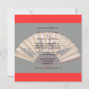 Faire-part de mariage en bambou chinois et ventila
