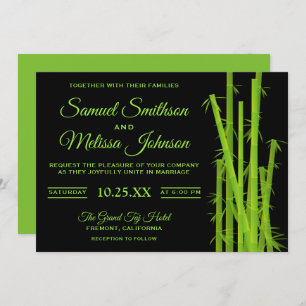 Faire-part de mariage en bambou élégant moderne de