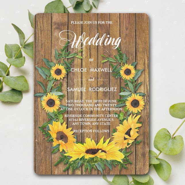 Faire-part de mariage en bois de courge de tournes (Créateur téléchargé)